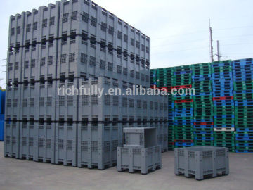 Colorful Large collapsible Plastic Pallet Box with Lid & wheels