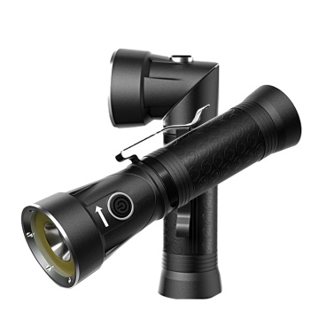 Warsun 500lm Rechargeable Flashlight with COB Red Light, Magnetic Head and 90 Degree Rotation