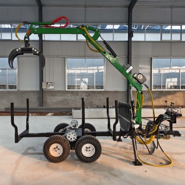 ATV Hydraulic Timber Log Loader Trailer with Crane Grapple