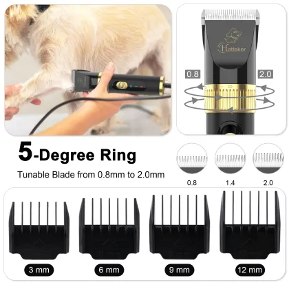 Hatteker Electric Pet Clippers with Wire Dog Hair Clippers
