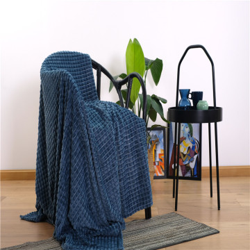 New Blue Flannel Waffle Covered Towel Bed Blanket