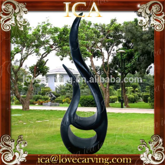 Beautiful garden black marble abstract stone figure