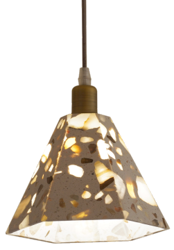Crafted Terrazzo Hexagon Pendant