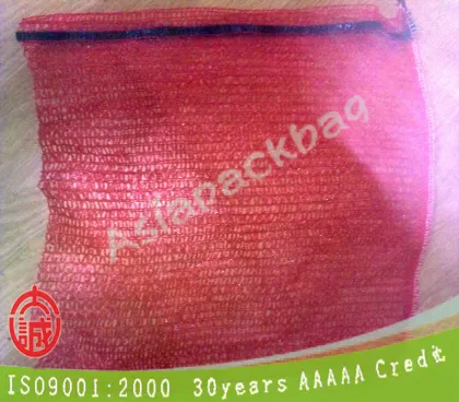 L-sewn PE raschel knitted mesh bags with over-locking stitching