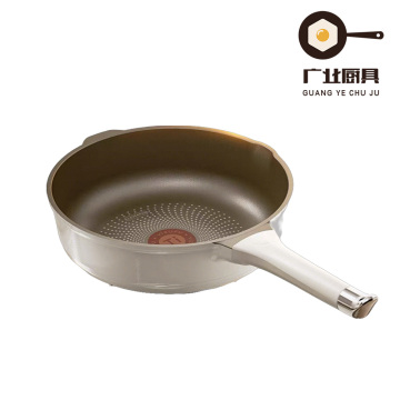 Вок с антипригарным покрытием, чувствительный к температуре, с золотой каймой