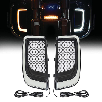 Το Chrome εξαερώνει τις ψησταριές και τα σήματα LED για μοτοσικλέτες Harley Touring