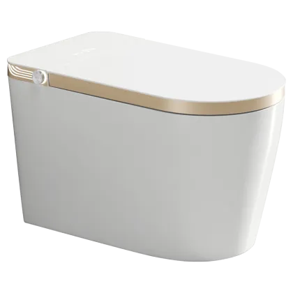 Elongated Gold Smart Toilet Intelligence