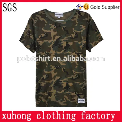 deep v neck camouflage t shirt