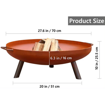 Cor-Ten Steel Square Fire Pit Propane