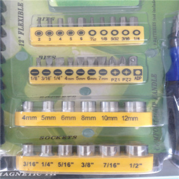 34pcs Bits Drive Set Ratcheting Drive Handle