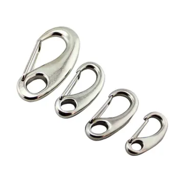 Stainless Steel Egg-Shaped Spring Hook Keychain