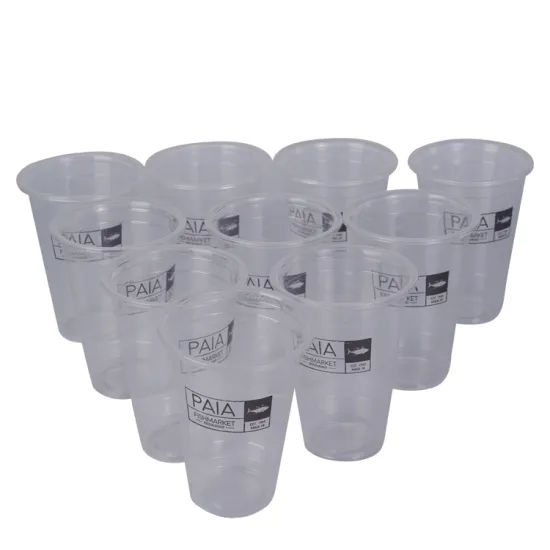 Custom Logo 16oz PP Transparent Plastic Milk Tea Cups Bubble Tea Containers