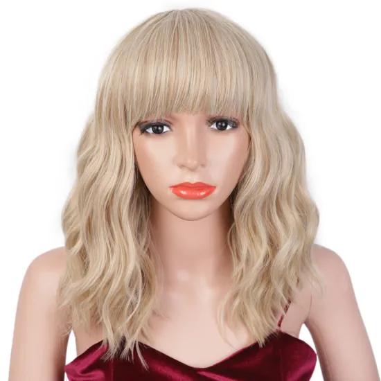 Heat Rrsistant Wholesale Suppliers Fiber Glueless Best Curly Wave Monofilament Color Machine Short Bob Synthetic Hair Wig
