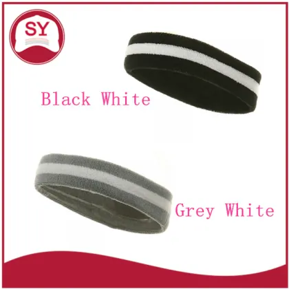 Cotton Terry Stripe sports elastic Headband