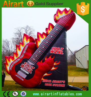 Customized advertising giant inflatable guitar, inflatable guitar markers