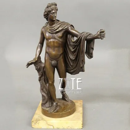 Outdoor garden life size metal figure bronze apollo statue