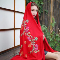 Phụ nữ Khăn tay cổ điển Thêu Khăn quàng cổ Pashmina Mùa đông