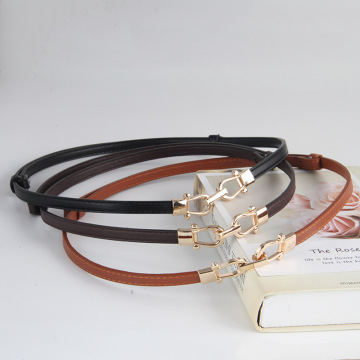 Ladies Adjustable Thin Belts for Women Fashion: Skinny Coat Dress Waist Belt with Metal Hook Buckle
