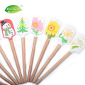 Christmas Pattern Silicone Spatula With Wooden Handle