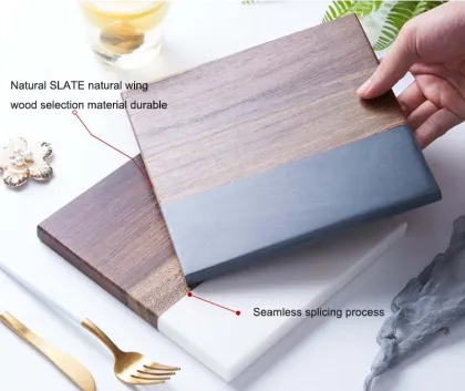 Modern Simple Natural Chicken Wing Wood Splicing Marble Plate