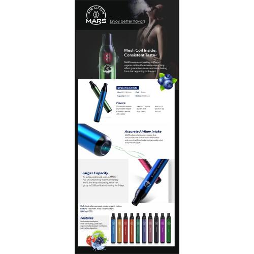 Wholesale Watermelon Ice 2500puffs rechargeable vapes pen