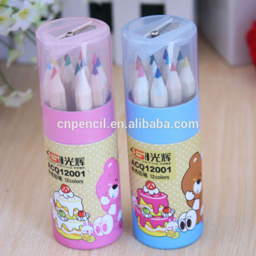 mini Nature color pencil in paper tube with sharpener cap/ mini coloring pencil/ kids gift