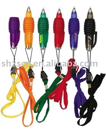 promotion ballpen/plastic ballpen with lanyard/mini ballpen with string