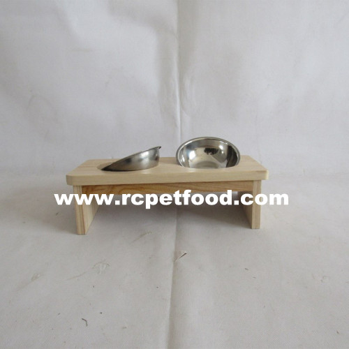 kim loại và gỗ feeder pet / dog bát đứng