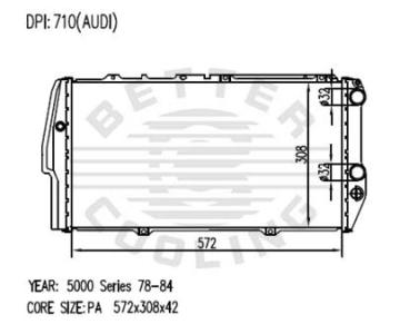 Auto Radiator For AUDI 5000 Series 78-84