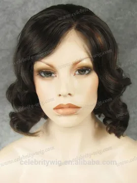 beautiful short length hair lace wig synthetic hair box braid wig