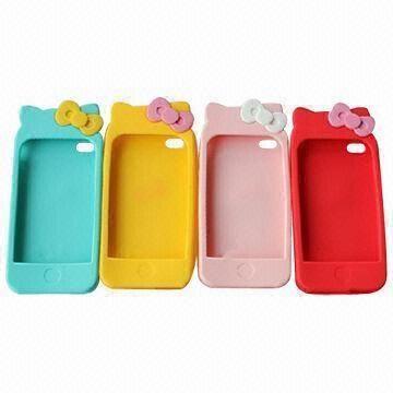 Silicone Rubber Gummy Case Cover for iPhone 4, 4s, Logo Printing Available