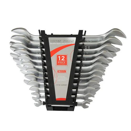 Carbon Steel Car Tools Double Open End Spanner Set with Plastic Clips