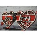 Custom Personalised Wooden Couples Heart