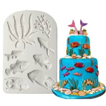 Baking & Pastry Tools: Sea Fish Shell Mold for Fondant, Cake, Chocolate, and Cookie Silicone Moulds - Supplier Kangkai