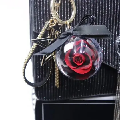 Wholesale Fashionable Everlasting Rose Keychain