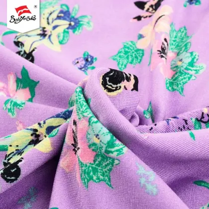 Soft Hand Feel Flower Africa Print Spandex Fabric