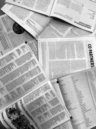 Black and white book/magazine