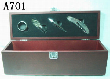 Low price factory directly wood box wine opener set