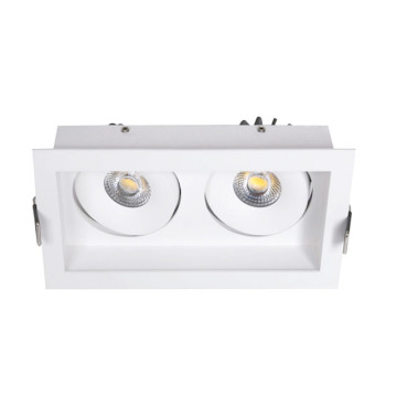 Dual Head Dimmable LED Recessed Downlight, 2x7W High Lumen Fixed Shape