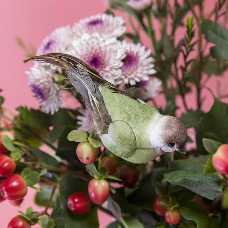 Vogeldecoratie aan de muur