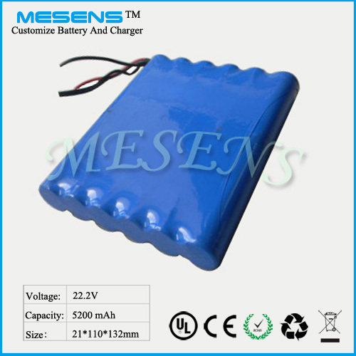 22.2V 5200mAh Li-ion Battery Pack with 18650 Cell