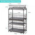 2-Tier Metal Stackable Pull-Out Basket Organizer