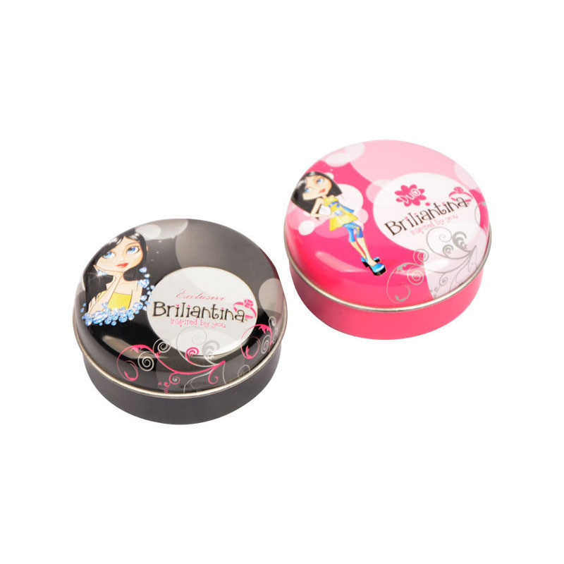 Pequeño Round Make Up Metal Tin Box