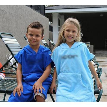 Microfiber idened Kid Surf Robe Beach Poncho منشفة