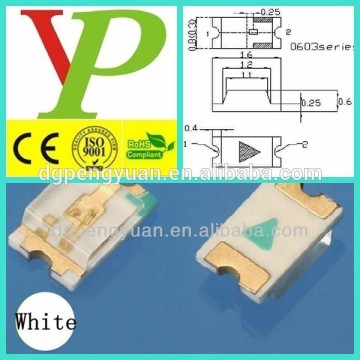 High quality SMD LED light-emitting diode 0603 white (CE and RoHS standards)
