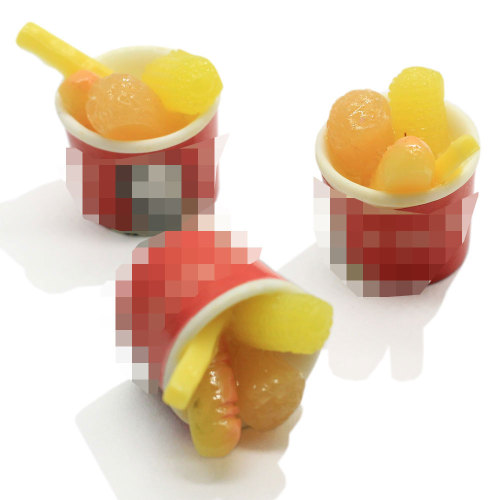 Kawaii Hars Gemengd Voedsel in Cup Charms DIY Craft Handgemaakte Sleutelhanger Decoratie Miniatuur Etalage Foto Props