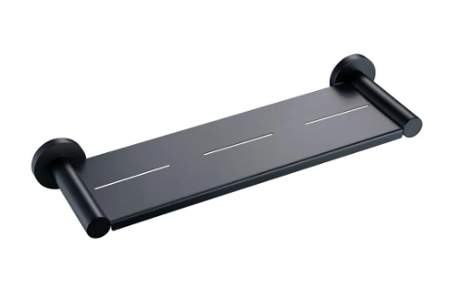 "Moon Metal Shelf Black: Modern storage solutions for the bathroom"
