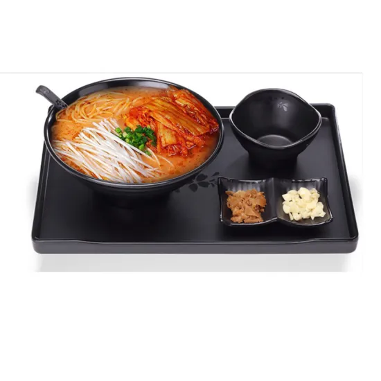 Black Matte Dish-Washer Safe Melamine Dinnerware Set