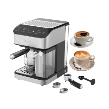 Machine à café Espresso 8 en 1 avec frottement de lait automatique et cafetière à une touche pour cappuccino, latte et expresso