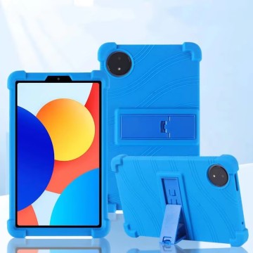 Miękka pokrywka silikonowa z kiptową i 4 szokującymi poduszki powietrzne dla tabletu Redmi Pad SE 4G (2024)